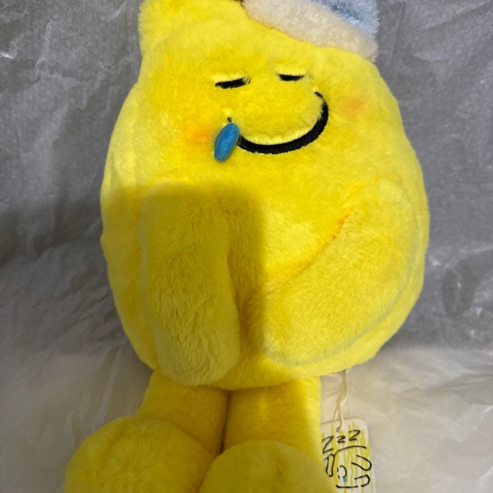 NWT sleepy Lemon8 Yellow Plush Toy with Blue Hat